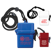 “EZ Carry” Ultra Thin Hard Plastic Hinged Top Waterproof Container with Breakaway and Adjustable Neck Lanyard